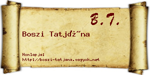 Boszi Tatjána névjegykártya